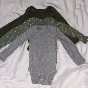 Carter's Gray and Green Bodysuits Soft Cotton One Pieces